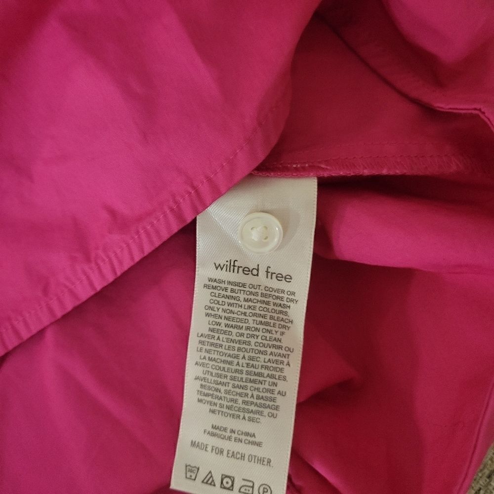 Aritzia Wilfred Free Cotton Button Up Shirt Pink XS - Picture 7 of 8